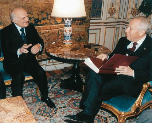 Virginio Motta con il presidente della Repubblica Carlo Azeglio Ciampi