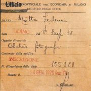 L’atto di nascita della Cliché Motta, datato 14 gennaio 1929