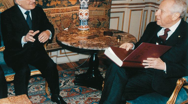 Virginio Motta con il presidente della Repubblica Carlo Azeglio Ciampi