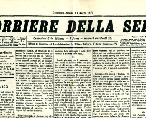 testata del Corriere della Sera - primo numero del 1876